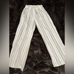 White pants with black stripes Boho style